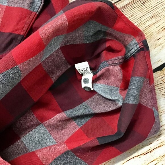 Bonobos Men’s Slim Fit Plaid Flannel Shirt Red Black Gray - Size Large EUC - Picture 5 of 7